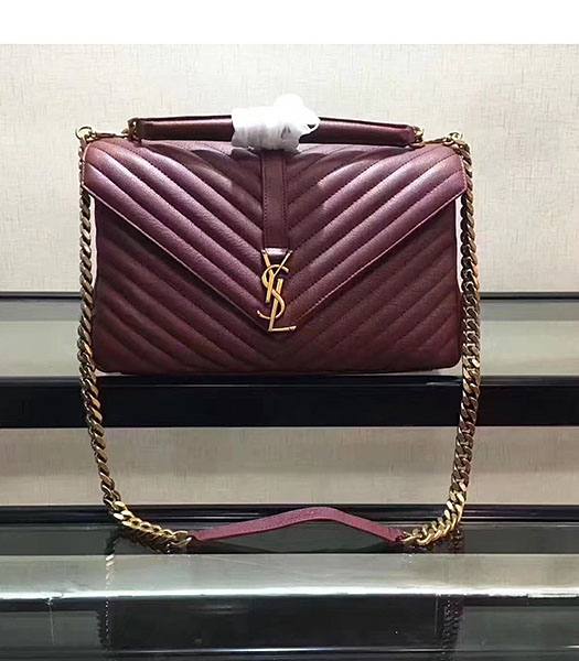 YSL Jujube Matelasse Origianl Leather Golden Chains 32cm Top Handle Bag