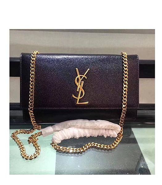 YSL Kate Black Diamond Veins Calfskin Leather Golden Chains 24cm Shoulder Bag