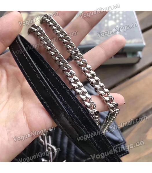 YSL Kate Black Matelasse Oil Wax Leather Tassel 19cm Silver Chains Bag-2