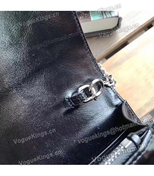 YSL Kate Black Matelasse Oil Wax Leather Tassel 19cm Silver Chains Bag-4