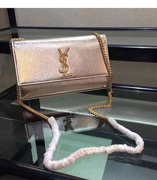 YSL Kate Golden Diamond Veins Calfskin Leather Golden Chains 24cm Shoulder Bag