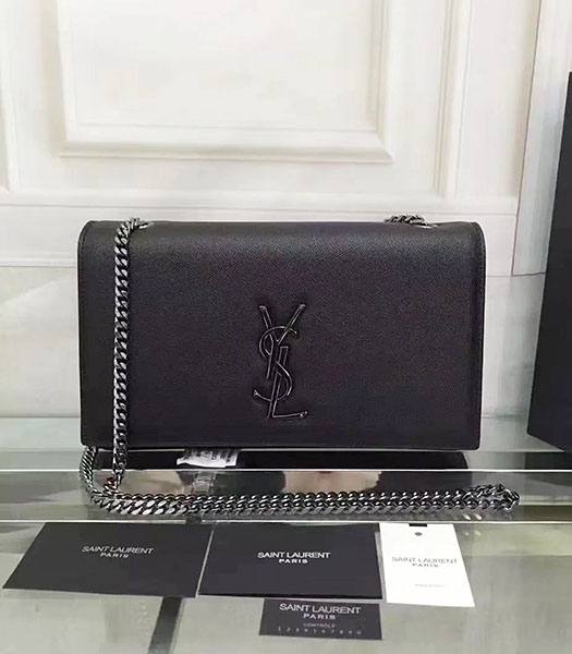YSL Kate Monogram Black Caviar Calfskin Leather Silver Chains 24cm Shoulder Bag