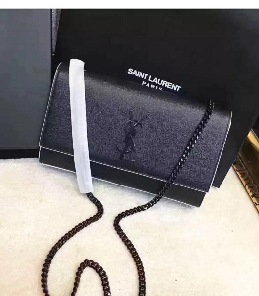 YSL Kate Monogram Black Caviar Leather Shoulder Bag Gun Chains