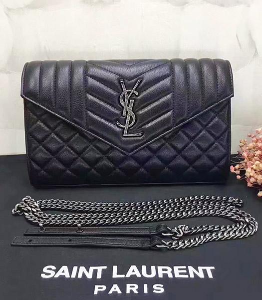 YSL Kate Monogram Black Leather Quilted Small Bag