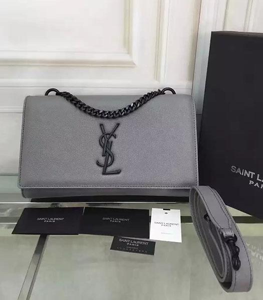 YSL Kate Monogram Grey Caviar Calfskin Leather Chains Bag