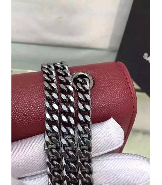 YSL Kate Monogram Jujube Caviar Calfskin Leather Silver Chains 24cm Shoulder Bag-3