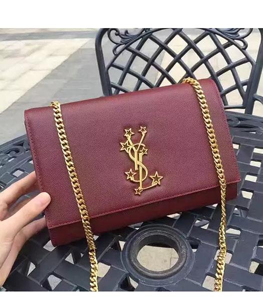 YSL Kate Monogram Jujube Red Caviar Leather Stars Rivets Gourmette Bag