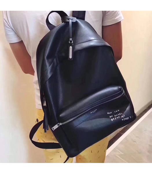 YSL Mini City Black Calfskin Leather Backpack-6