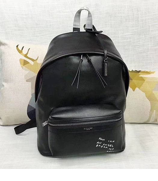 YSL Mini City Black Calfskin Leather Backpack