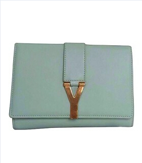 YSL Monogramme Azure Leather 22cm Bag Golden Chain