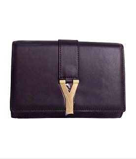 YSL Monogramme Black Leather 22cm Bag Golden Chain