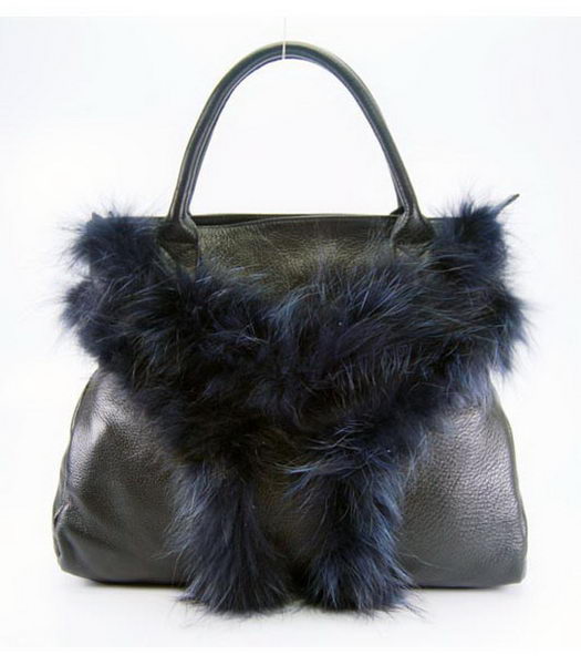 YSL New Tote Handbag Black Leather
