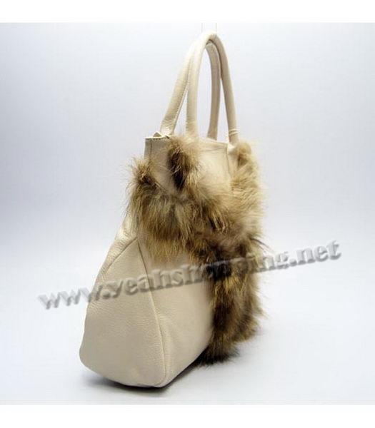 YSL New Tote Handbag Offwhite Leather-1