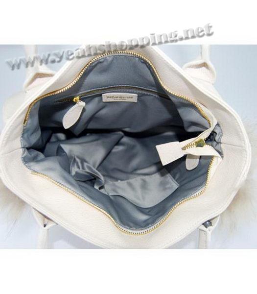 YSL New Tote Handbag Offwhite Leather-5
