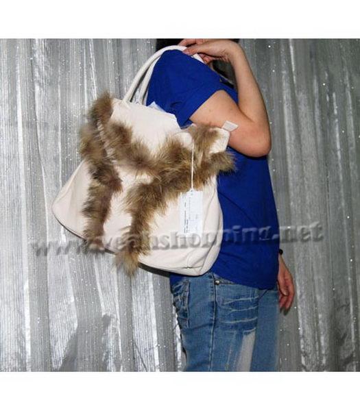 YSL New Tote Handbag Offwhite Leather-7