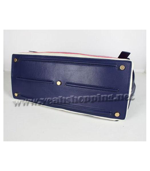 YSL Tote Bag Fuchsia Croc Leather with Sapphire Tote Bag-2