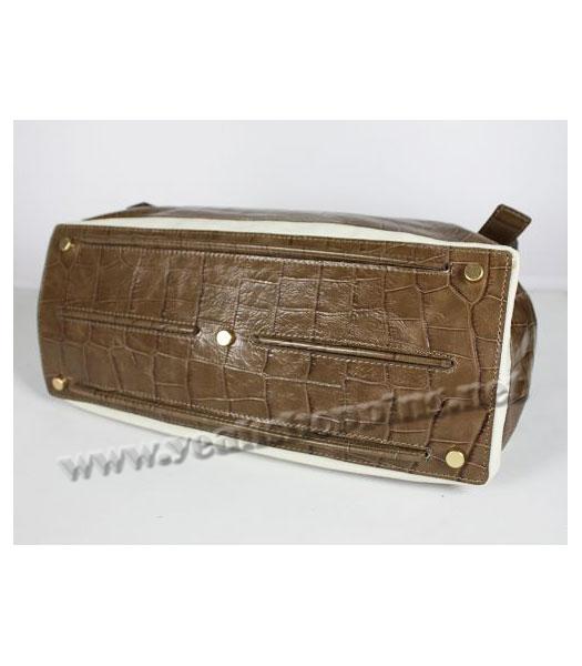 YSL Tote Bag Khaki Croc Leather Tote Bag-2