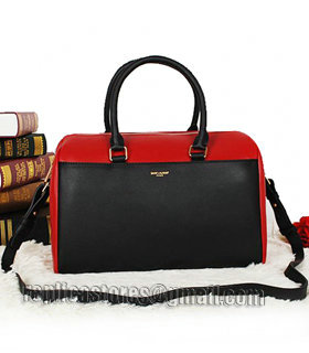 Yves Saint Laurent Birkin Tote Bag Black/Red Original Leather-6