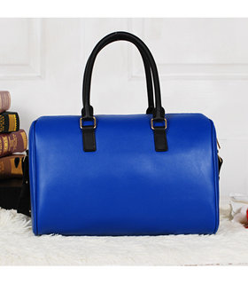 Yves Saint Laurent Birkin Tote Bag Black/Sky Blue Original Leather