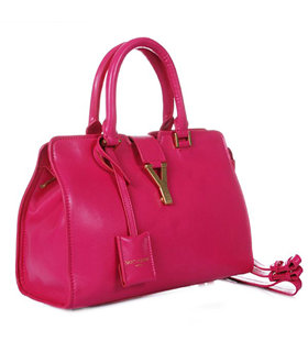 Yves Saint Laurent Cabas Chyc Fuchsia Leather Small Tote Bag