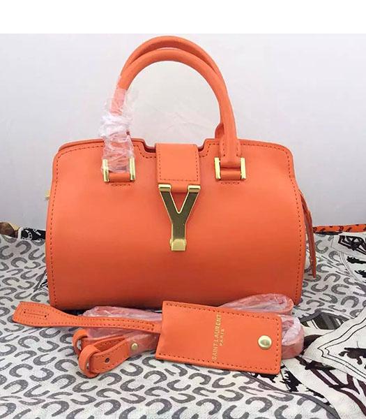Yves Saint Laurent Cabas Chyc Orange Leather Small Tote Bag