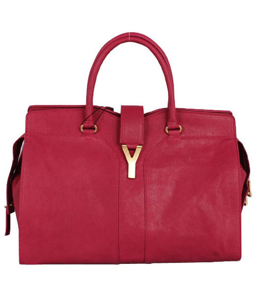 Yves Saint Laurent Chyc Cabas Fuchsia Leather Tote