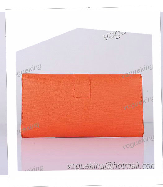 Yves Saint Laurent Chyc Textured Orange Original Leather Clutch-2