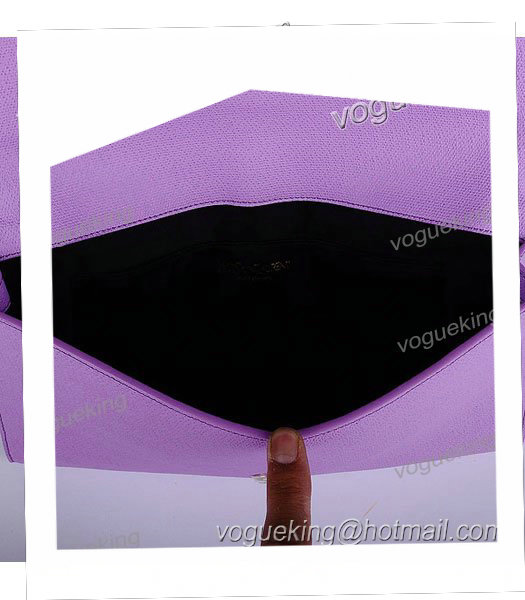Yves Saint Laurent Chyc Textured Purple Original Leather Clutch-6
