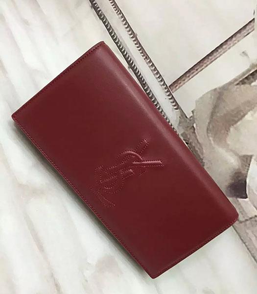 Yves Saint Laurent Embossed Leather Clutch Jujube Red