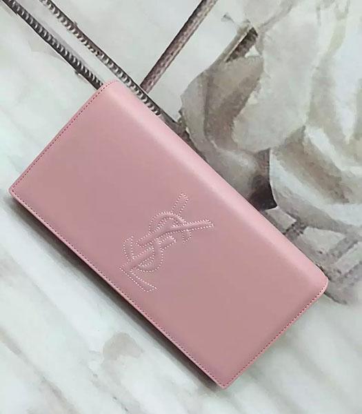 Yves Saint Laurent Embossed Leather Clutch Pink
