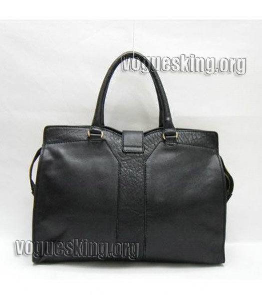 Yves Saint Laurent Large Cabas Chyc Black Elephant Pattern Leather Tote Bag-2