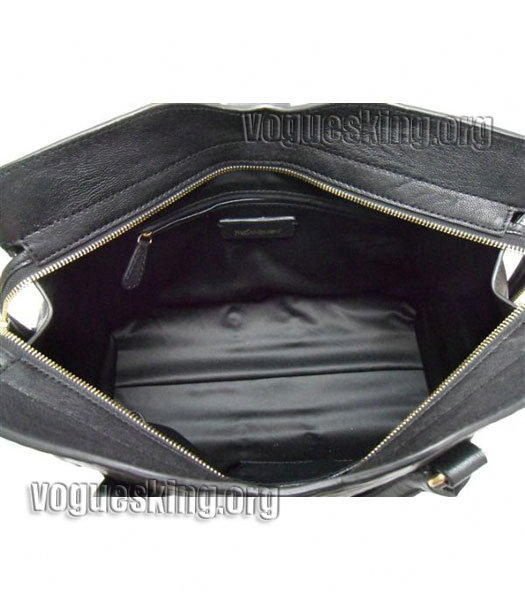 Yves Saint Laurent Large Cabas Chyc Black Elephant Pattern Leather Tote Bag-4