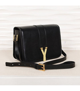 Yves Saint Laurent Large Chyc Shoulder Bag In Black Leather