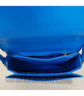 Yves Saint Laurent Large Chyc Shoulder Bag In Sky Blue Leather-3