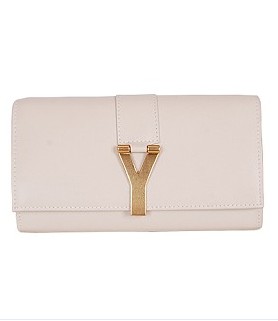 Yves Saint Laurent Monogramme Offwhite Leather Clutch -1