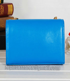 Yves Saint Laurent Monogramme Sky Blue Leather Mini Shoulder Bag-1