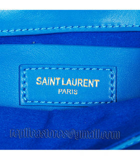 Yves Saint Laurent Monogramme Sky Blue Leather Mini Shoulder Bag-5