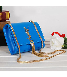Yves Saint Laurent Monogramme Sky Blue Leather Mini Shoulder Bag