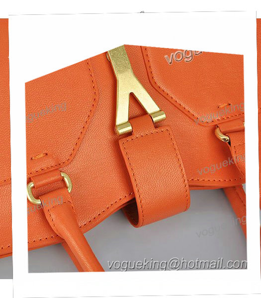 Yves Saint Laurent Orange Leather Tote Bag-5