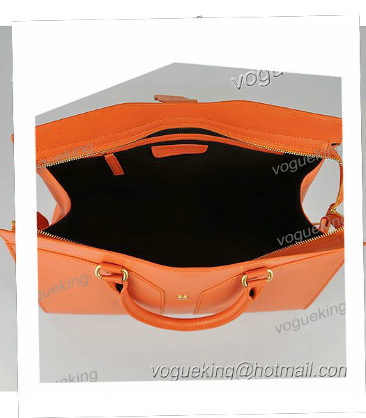 Yves Saint Laurent Orange Leather Tote Bag-6