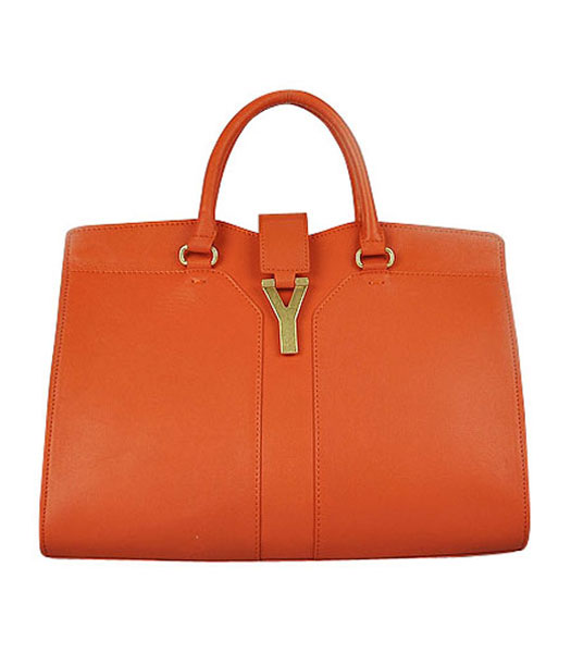 Yves Saint Laurent Orange Leather Tote Bag