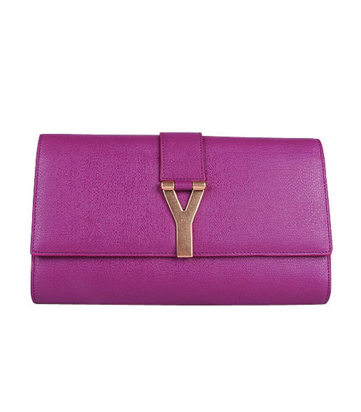 Yves Saint Laurent Purple Red Original Leather Clutch