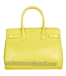 Yves Saint Laurent Sac De Jour Lemon Yellow Leather Tote Bag-5
