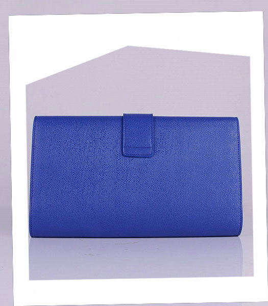 Yves Saint Laurent Sapphire Blue Original Leather Clutch-2