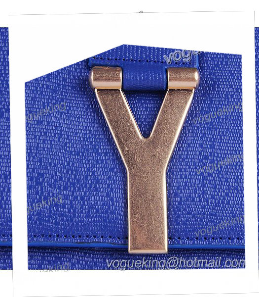 Yves Saint Laurent Sapphire Blue Original Leather Clutch-4