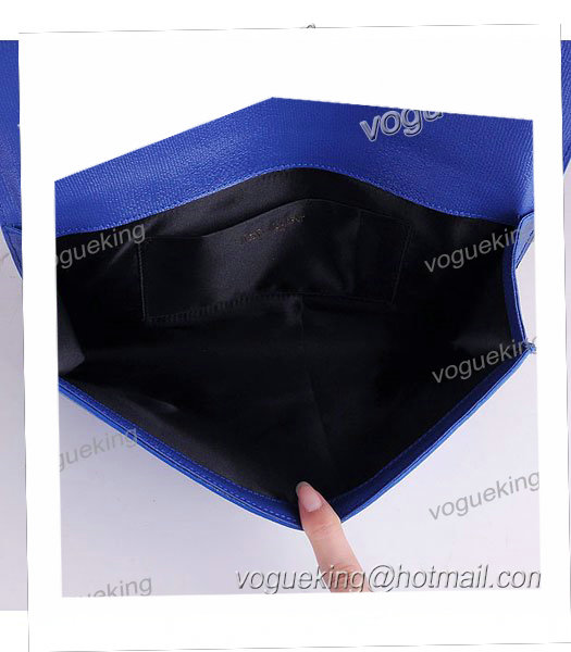 Yves Saint Laurent Sapphire Blue Original Leather Clutch-6
