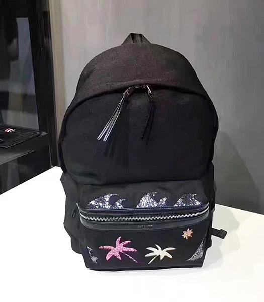 Yves Saint Laurent Trees Decorative Black Backpack